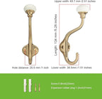 TUNNY Coat Hooks - 3 Pack Champagne Bronze Towel Hooks Robe Hooks Decorative Wall Hooks for Bathroom Bedroom Kitchen Towel Robe Clothes Cabinet Closet Bathroom Hardware