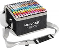 WELLOKB Alcohol Markers, 168 Colors Dual Tip Permanent Art Markers for Drawing,for Adult Coloring, Alcohol, Based Ink Ideal for Book Painting and Card Making