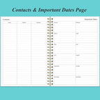 Daily Planner Undated - B5 To Do List Notebook Hourly Schedules, Spiral Appointment Planner for Women and Men, PVC Hardcover, Inner Pocket, Elastic Closure, 7" x 10", Teal Flowers