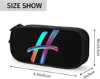 Pazacon Cute Initial Pencil Case for Kids Students, Large Capacity Pencil Pouch for Boys Girls, Letter Design Pencil Box Pen Bag Office Stationery Organizer, Rainbow Letter H