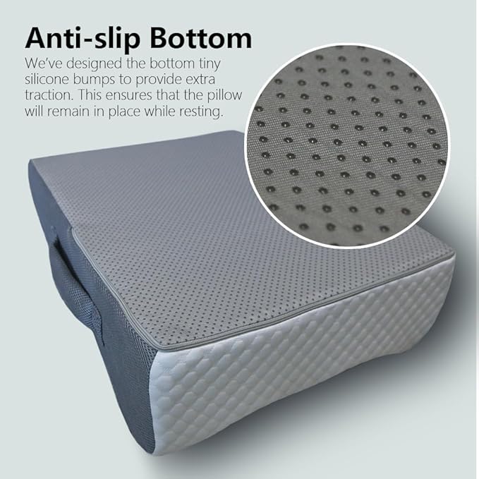 BlissfulNest Leg Elevating Pillow Leg Elevation Pillow for Legs/Knee/Ankle Post Surgery Memory Foam Cooling Fabric Eases Legs/Feet/Calves Pressure Speeds Post Surgery Recovery