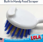 LOLA Pro Pot N' Pan Brush, 36 Pack, Abrasive Cleaning, Poly & Brass Wire Bristles, Comfort Rubber Grip, Use for Caked-On & Baked-On Messes