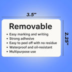250pcs 3.5 x 2.25 Inch Blank Name Tag Stickers for Classroom, Removable Freezer Labels for Storage Bins Jars Food Containers Box Easy Peel Off Tear Resistant No Residue Moving Labels to Write On
