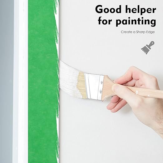 KIWIHUB Green Painters Tape,1 inch x 60 Yards x 10 Rolls (600 Yards Total) - Medium Adhesive Masking Tape for Painting,Labeling,DIY Crafting,Decoration and School Projects
