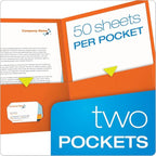 Oxford Twin-Pocket Folders, Textured Paper, Letter Size, Orange, Holds 100 Sheets, Box of 25 (57510EE)