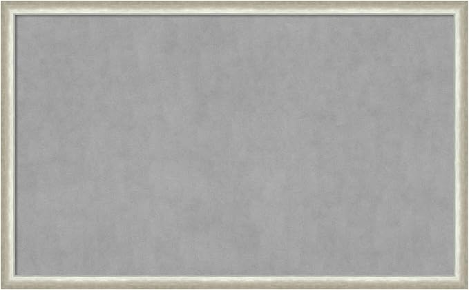 Amanti Art Silver Framed Magnetic Board 26x42 Large Vision Board for use with Magnets, 100% Metal Sheet to Display Items as Office Decor or for Home Organization in mudroom, Kitchen or Kids Room