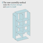 OSCHF 8-Cube Storage Shelf Bookcase - Wooden 4-Tier Floor Standing Open Bookshelf, Modern TV Stand up to 55 Inchs for Home and Office, Black