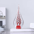 LCCCK 9" Tall Sculpture Hand Blown Glass Decor, Paperweight for Office Desk, Modern Glass Art Figurines Mediterranean Beach House Decor, Living Room Coffee Shelves Table Top Decoration (Swirl Red)