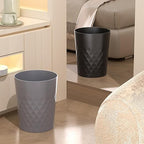 HOLTPHILI 1.8 Gallon Small Trash Can 2 Pack Bathroom Garbage Can Waste Basket Recycling Bin for Dorms Bedrooms Offices Kitchens, Grey