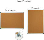 Lockways Cork Board Bulletin Board, Double Sided Corkboard 36" x 24", Wall-Mounted Aluminum Framed Message Presentation Notice Board 3 x 2