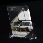 xydstay Acrylic Brochure Holder 8.5x11 Inches Slant Back Design, Clear Display Stand, Plastic Table Stand Sign Holder,Pamphlet Holder Flyer Holder, Acrylic Display Stand, Acrylic Table Signs Plastic Paper Holder for Office, Home, Store, 4 Pack