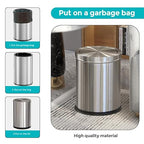 YOJIA 4 Gallon Stainless Steel Waste Bin,Small Metal Garbage can with Shake Lid,Paper Backet with Flipping Lid, Large Capacity Trash Can, for Kitchen,Bathroom,Living Room,Office,Hotle (Silver)