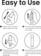 BIGTHUMB Thick White Jumbo Poster Markers: 3 Pcs 15mm Wide Tip Large Acrylic Paint Pens Big Permanent Markers Calligraphy Marker for Rock Painting, Sign, Canvas, Glass, Wood, Ceramic