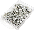 JAM PAPER Colorful Push Pins - Round Head Map Thumb Tacks - Silver PushPins - 100/Pack