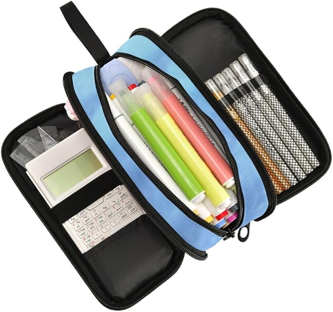 BOENLE Wolf Snowy Pencil Case Box Boys Girls Large Pencil Pouch Zipper Compartments Big Capacity Stationery Pen Bag Organizer for Kids Teens Adults School