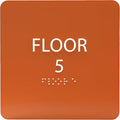 ADA CENTRAL SIGNS - 6" X6" Floor 5 Sign - ADA Compliant Tactile Graphics Grade 2 Braille Text Acrylic Wall Signs - Directional Assistance, Floor Number Safety Sign for Office, school Hospital, Apartment