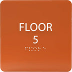 ADA CENTRAL SIGNS - 6" X6" Floor 5 Sign - ADA Compliant Tactile Graphics Grade 2 Braille Text Acrylic Wall Signs - Directional Assistance, Floor Number Safety Sign for Office, school Hospital, Apartment