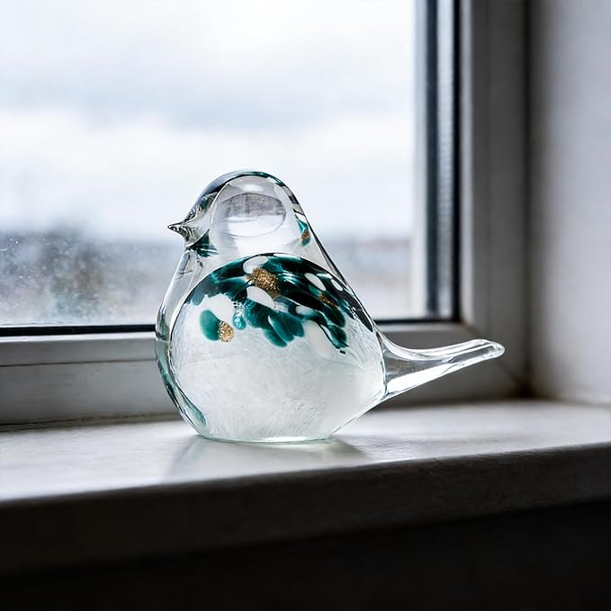 ORRFIDDY Glass Bird Figurines Art Collectible Ornaments Statue Figurines Paperweight Modern Handmade Sculpture Home Decor