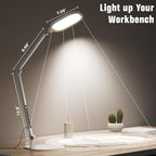 LitONES LED Desk Lamp for Home Office, 15W Desk Light with CRI >95, Memory & Timer Function, 1200LM Dimmable Computer Light for Video Calls, Conference, Reading, Study (White)