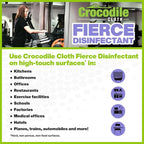 Crocodile Cloth Fierce Disinfectant Wipes - 480 Count (48 Packs of 10 Count) 15" x 10" Multi-Surface Disinfecting Cleaning Cloths For Kitchens, Bathrooms, Offices & Schools