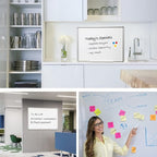 DEVELOP 12x18 Inch Magnetic Dry Erase Board with Detachable Tray, Wall Mountable Small Whiteboard for Office, Kitchen, Classroom - Silver Aluminum Frame, Hanging Hardware Included