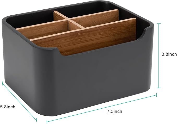 SZYRL Stylish Desk Organizers and Remote Control Holders in Black, Pen Phone Holder Organizer, Multi-Purpose Caddy Storage Accessories for Office Desktop Coffee Table Bedside Nightstand