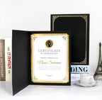 SUNEE Certificate Holders(Black, 60 Packs, New Pattern), Diploma Covers Gold Foil Border, for Letter Size 8.5x11 Certificates, Cardstock, Document Papers