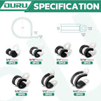 OURU 30PCS Cable Clamps Assortment Kit,7 Sizes—1/8" 3/16" 1/4" 5/16" 3/8" 1/2" 3/4" Stainless Steel Rubber Coated Cushioned Insulated Cable Clamp,Automotive Wire Pipe Clamps