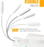 VAVOFO Clip On Book Light for Bed Kids, 7 LED Reading Light with 9-Level Warm Cool White Daylight, Eye Care Lamp with Power Indicator for Bookworms (White)