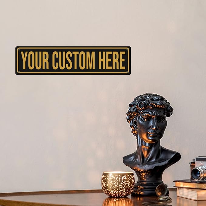 Tmqytuox Custom Street Signs - Custom Metal Sign - Personalized Road Sign - 4"x16" - Minimalist Style - For Home, Office, Business & More