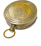 Nautical Marine Binocular Leather Case with Antique Brass Compass