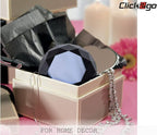 CLICK2GO 3” / 80 mm Black Diamond Shaped Glass Crystal Paperweight – Home Office Decor & Wedding Favors Decoration with Gift Box