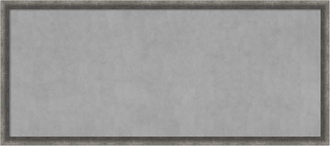 Amanti Art Grey Framed Magnetic Board 22x50 Oversize Vision Board for use with Magnets, 100% Metal Sheet to Display Items as Office Decor or for Home Organization in mudroom, Kitchen or Kids Room