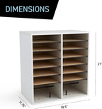 Safco Wooden Paper and Mail Organizer for Home Office and Classroom, Adjustable Shelves and Stackable