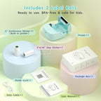 Gloryang JD-23 Sticker Printer, Mini Portable Thermal Printer Print Pod, Inkless Bluetooth Label Maker Machine for DIY Crafts, Journaling, Office & Home Use, Includes 2 Rolls Sticker Paper