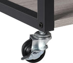 SEHERTIWY 2 Tier Computer Tower Stand, Black CPU Holder Cart with Rolling Caster Wheels, Mobile PC Tower Stand for Office Home Studio