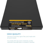 Lineco Museum Archival Storage Box, 11.75x17.75x1.5 in. Drop Front Design. Acid-Free with Metal Edge. Organize Photos, Pictures, Prints, Documents, Crafts, DIY. Black, 2 Pack