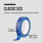 Lichamp Blue Painters Tape 1 inch, 20 Pack Blue Masking Tape Bulk Multi Pack, 1 inch x 55 Yards x 20 Rolls (1100 Total Yards)