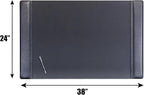 Dacasso Black Leather 38" x 24" Side-Rail Desk Pad