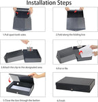 URbantin 6 Pack Foldable Plastic Box Files A4 with Metal Clip,65mm Spine,Document Archive Folders for Office（Black）