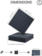 Fluxynara Felt Bulletin Board Tiles -28"x18" Cork Board Alternative for Office Decor, Push Pin Board Wall Organizer 6-Pack - Deep Charcoal Blue