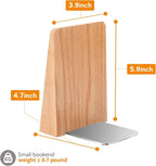 DRELIFAM Red Oak Book Ends Heavy Duty Handmade Book Ends for Shelves Decorative Bookends to Hold Heavy Books (Red Oak Small)