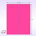 NextDayLabels - 8-1/2 x 11 Neon Color High Light Fluorescent Labels for Laser & Inkjet Printer (Pink Fluorescent, 4-1/4" x 11" - 2 Per Page | 50 Labels)