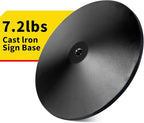 INNOVSIGN Heavy Duty Sign Base Cast Iron Sign Post with 12" Diameter Bottom Round Base, 48" Movable Sign Stand for Hanging Signs, 2PACK
