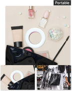 XINBAOHONG Selfie Ring Light Rechargeable Portable Clip-on Selfie Fill Light with 40 LED for Smart Phone Photography, Camera Video, Girl