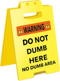Smilelife Funny Office Cubicle Decor No Dumb Area Desk Sign Team Office Gag Gifts for Coworker Teammate Employee Boss Manager