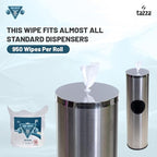 Tazza Gym Equip Wipes, 4 x 950 Count (3800 Total Wipes) - Durable, Pre-Saturated Gym Equipment & Surface Cleaning Wipes