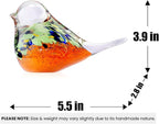 ORRFIDDY Blown Glass Birds - Glass Art Bird Decor, Hand Blown Glass Animal Figurines Paperweight for Home Shelf Decor