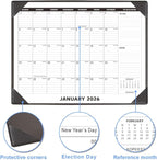 Large Desk Calendar 2026 with Desktop Mat, KOPEESY 22" x 17" Desktop Calendar, 18 Mouths From January 2026 to June 2027, Office Supplies Desk Blotter Calendar for Home School and Office