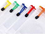 Oaimyy-4 * 6 inchs-18 Pcs-Plastic Mesh Zipper Pouch Document Folders Bag Zip File Bags for Office Supplies,Home,Travel Storages,Puzzle Board Games Storage-Multicolor